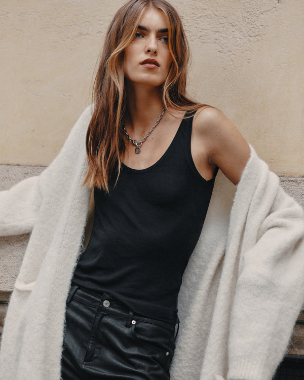 mikuta The Black Sheer Tank Top