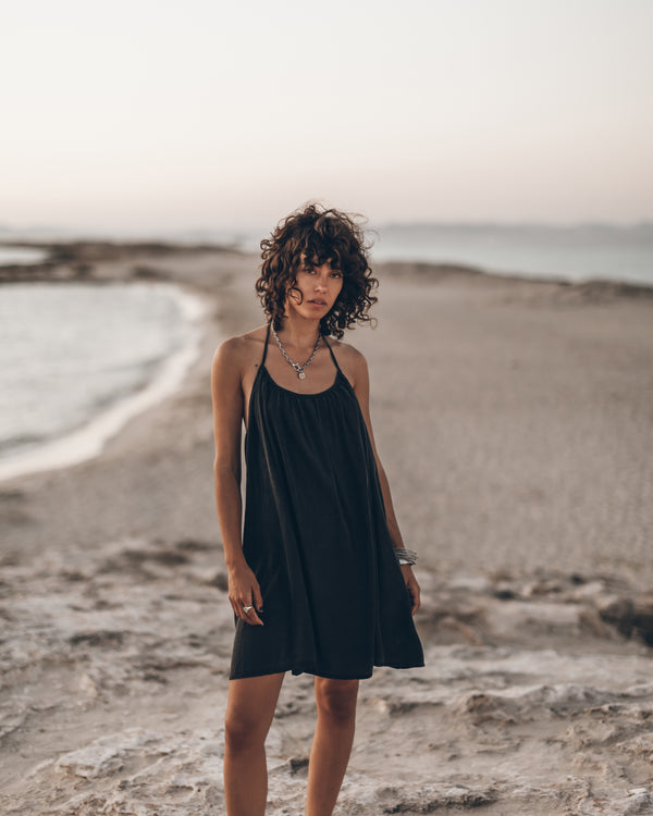 Mikuta The Black Short Beach Dress