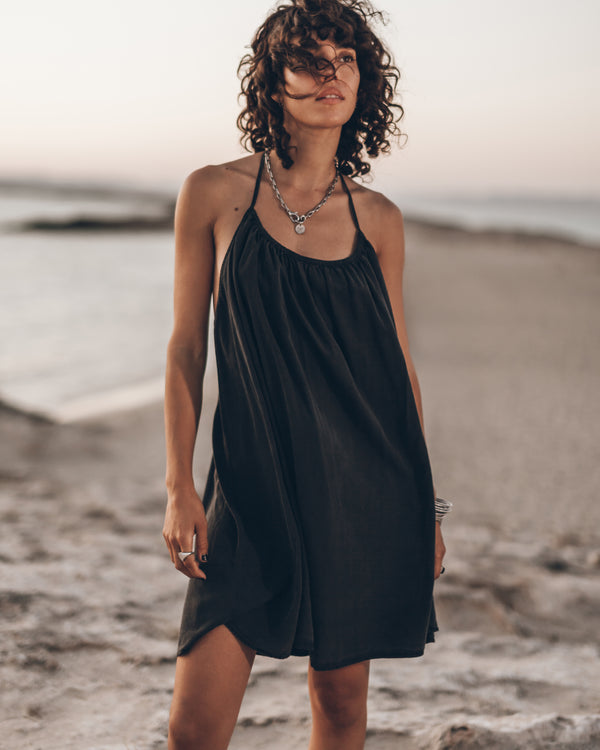mikuta The Black Short Beach Dress
