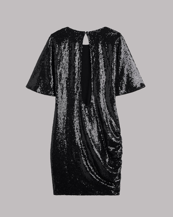 mikuta The Black Short Sequin Dress