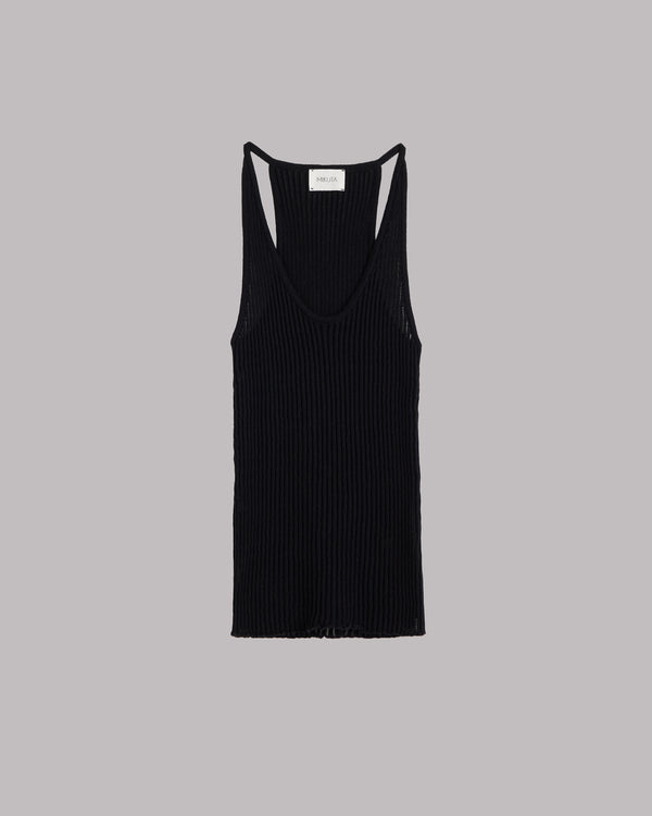 Mikuta The Black Striped Relaxed Tank Top