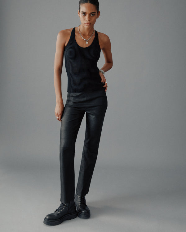 Mikuta The Black Striped Relaxed Tank Top