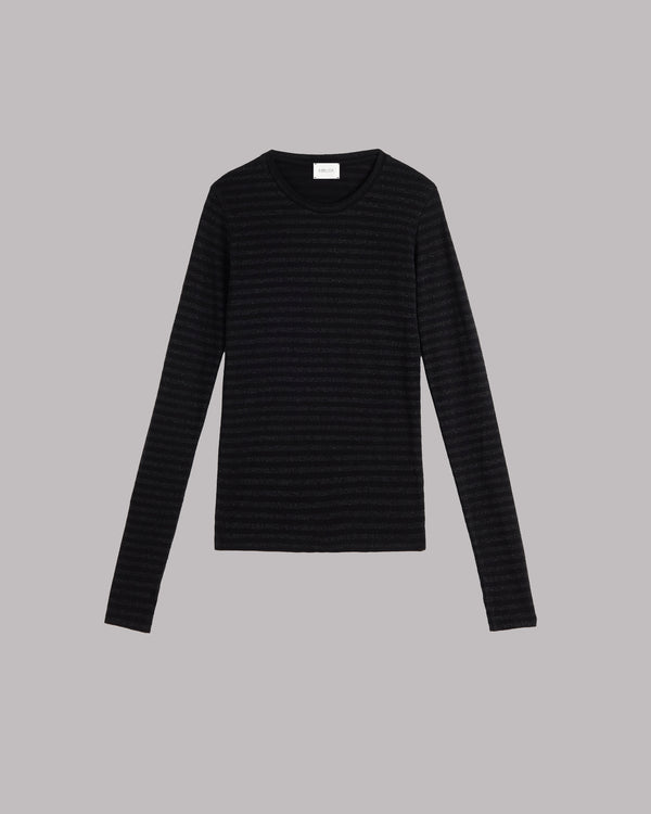Mikuta The Black Striped Sparkly Thin Longsleeve