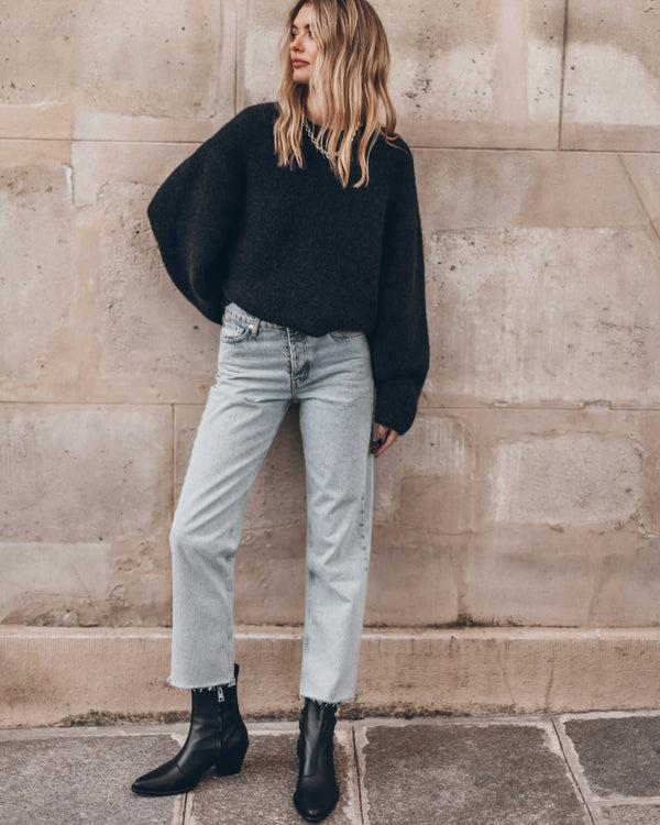 mikuta The Blue Cropped Straight Jeans