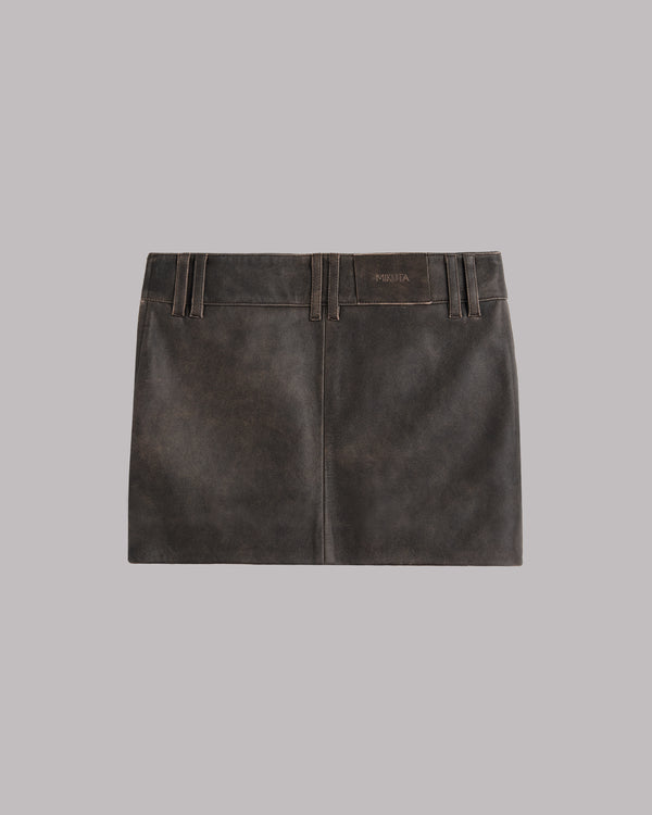 Mikuta The Brown Leather Mini Skirt