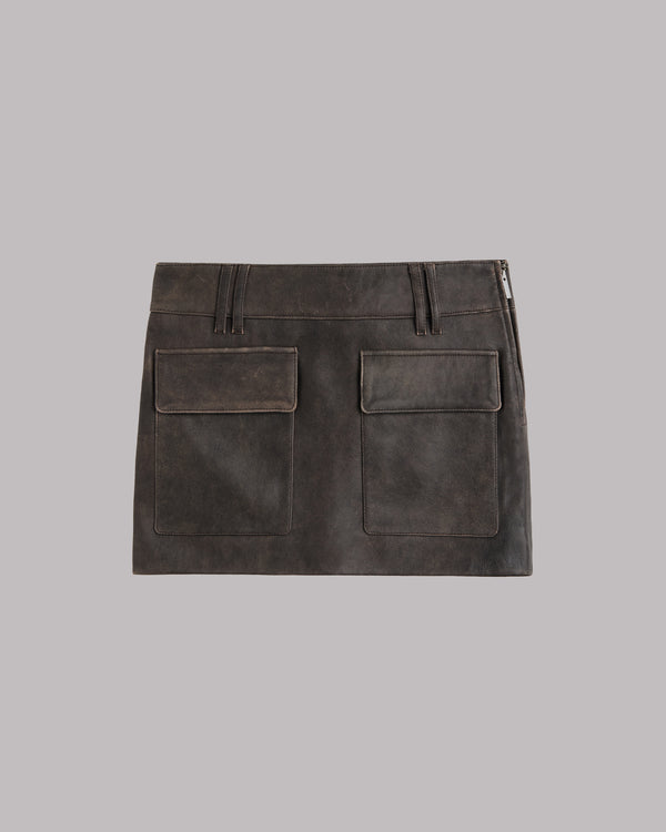 mikuta The Brown Leather Mini Skirt