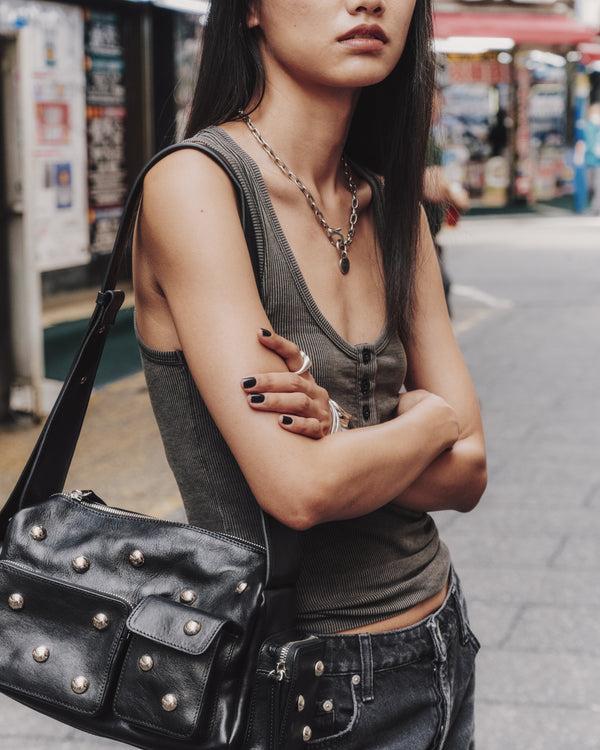 Mikuta The Dark Faded Buttoned Tank Top