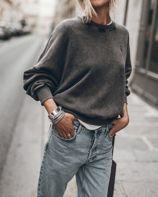 Mikuta The Dark Faded Embroidered Standard Sweater