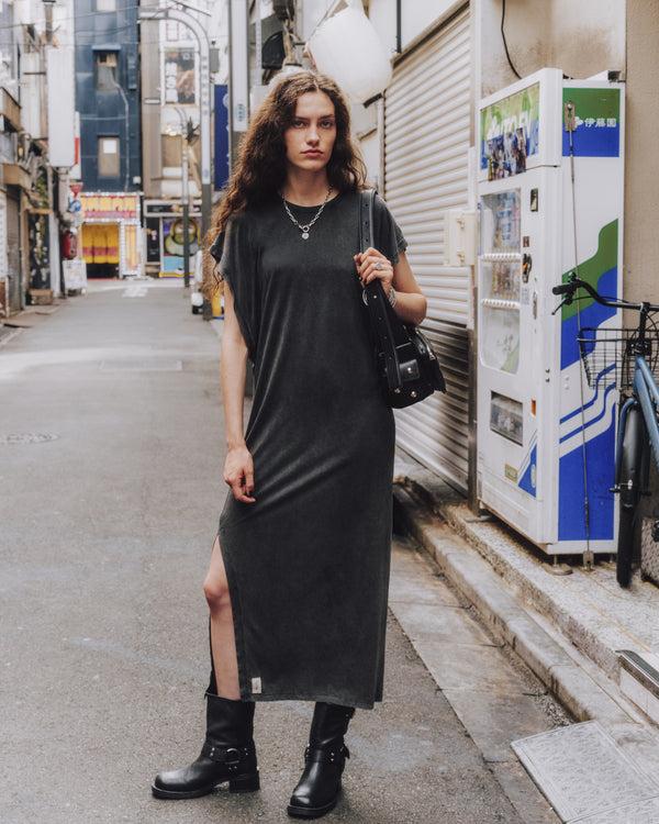 Mikuta The Dark Faded Long Batwing Dress