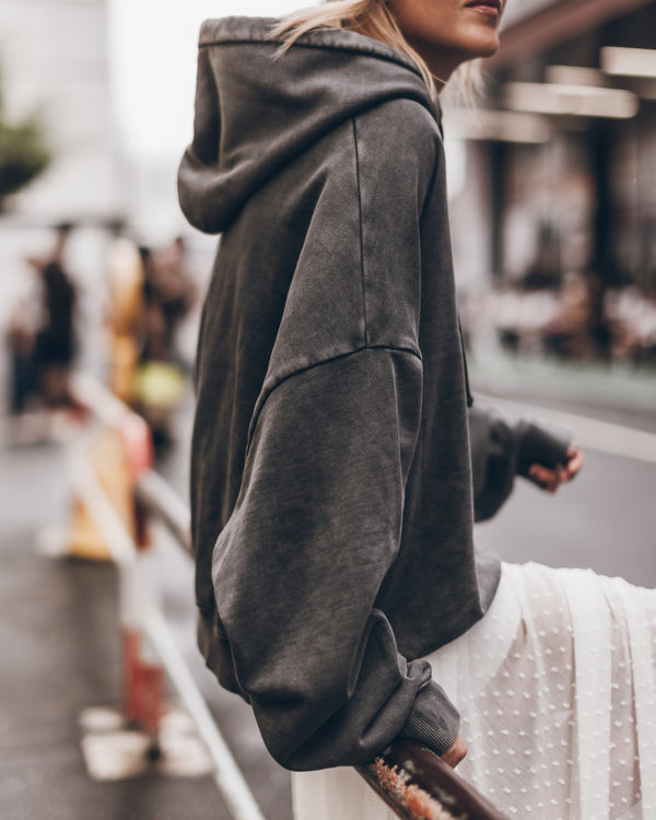 Mikuta The Dark Faded Oversized Hoodie