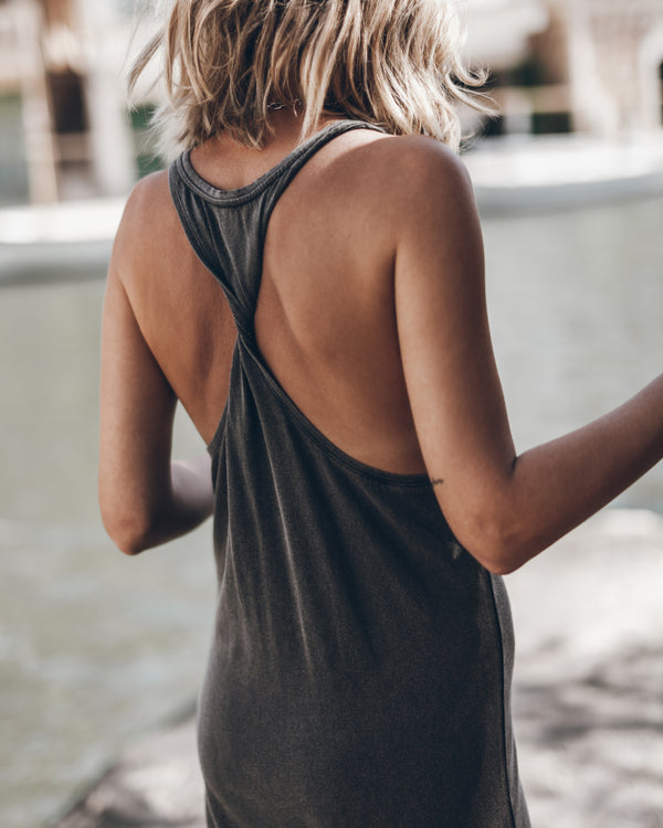 Mikuta The Dark Faded Twisted Tank Dress