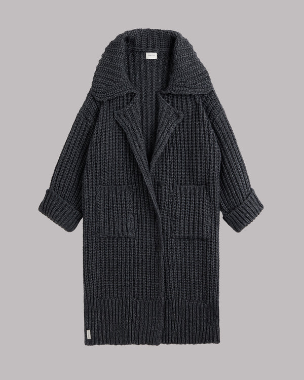 Mikuta The Dark Grey Long Knitted Cardigan