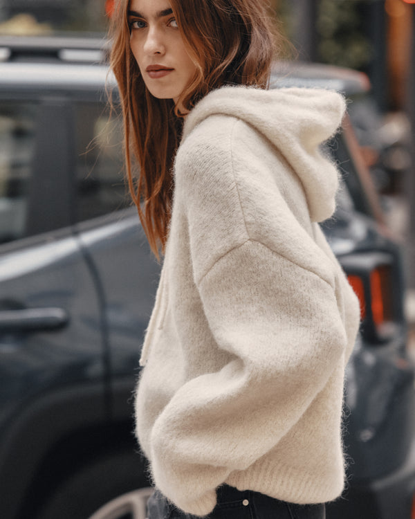 mikuta The Ecru Fluffy Alpaca Hoodie