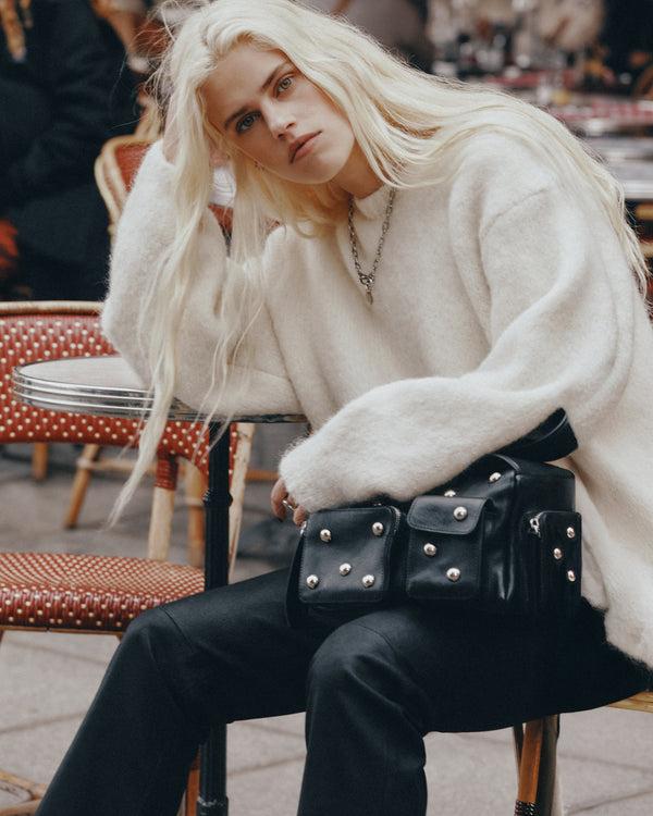 mikuta The Ecru Fluffy Alpaca Knit Sweater