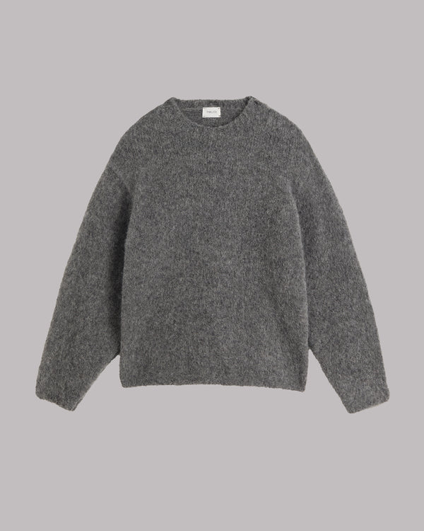 Mikuta The Grey Fluffy Alpaca Knit Sweater