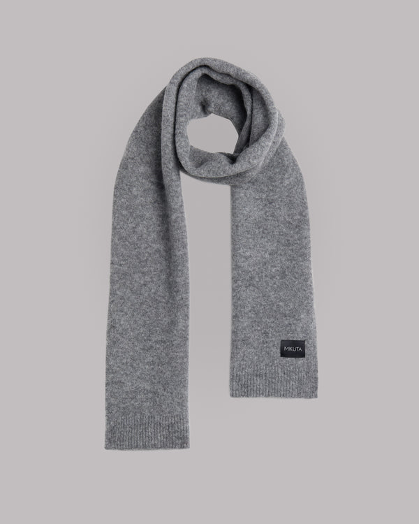 mikuta The Grey Melange Knit Scarf