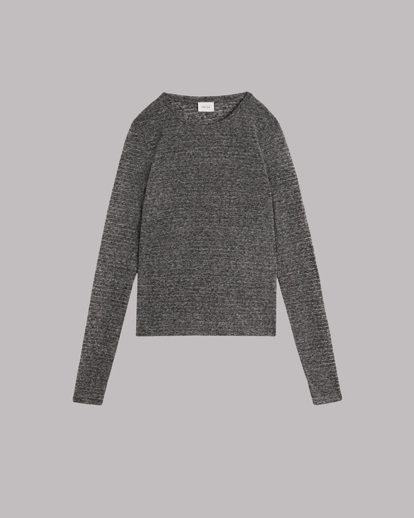 Mikuta The Grey Striped Sparkly Thin Longsleeve