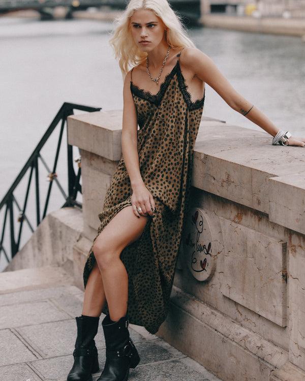 mikuta The Leo Laced Long Slip Dress