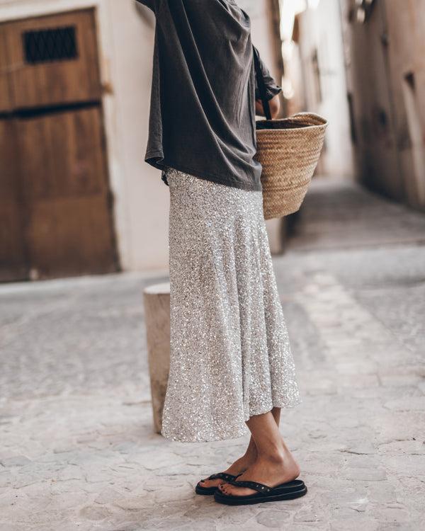 Mikuta The Light Long Sequin Skirt