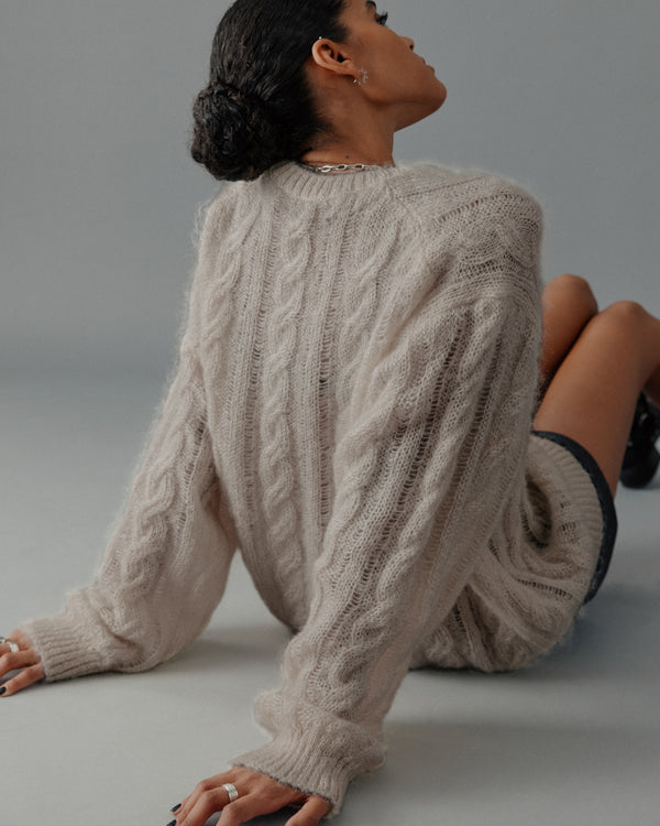 mikuta The Light Oversized Cable Knitted Sweater