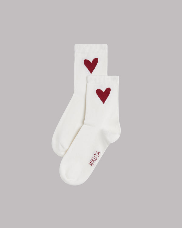 mikuta The Off White Heart Socks