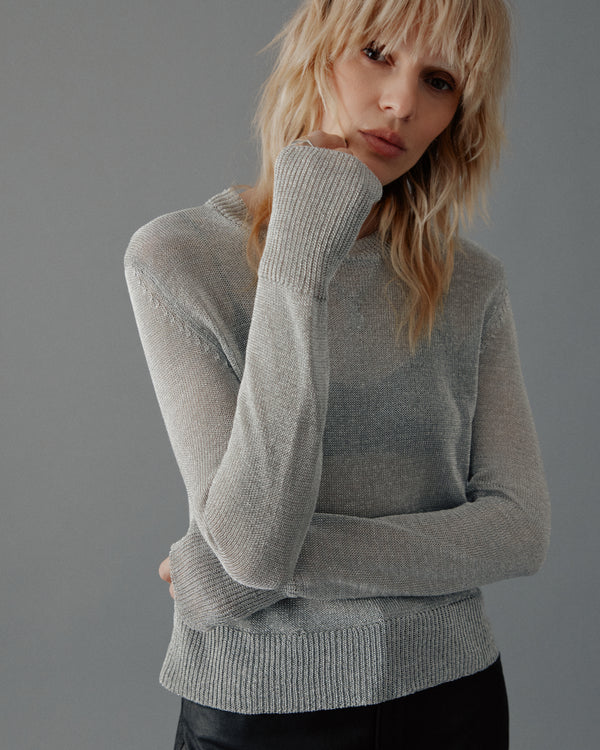Mikuta The Silver Metallic Knitted Sweater