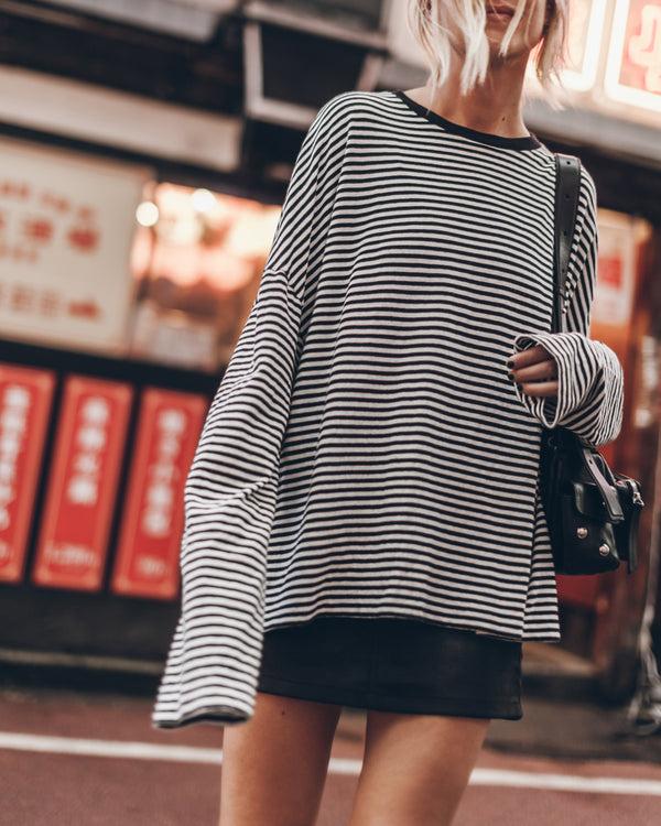 Mikuta The Striped Dry Cotton Loose Longsleeve