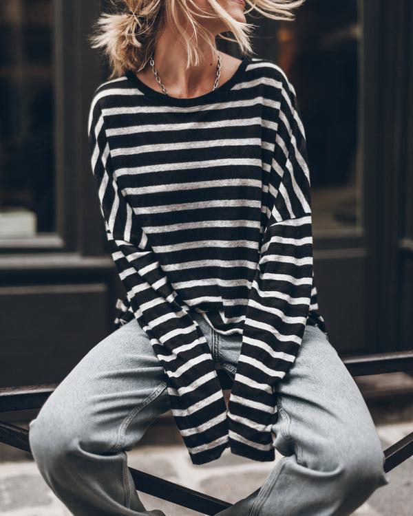Mikuta The Striped Loose Linen Longsleeve