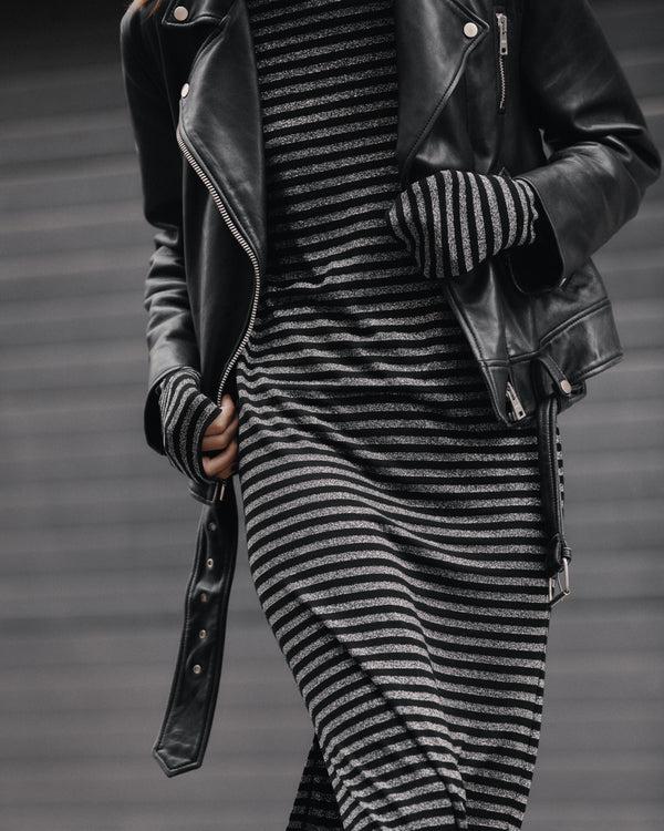 Mikuta The Striped Sparkly Longsleeve Dress