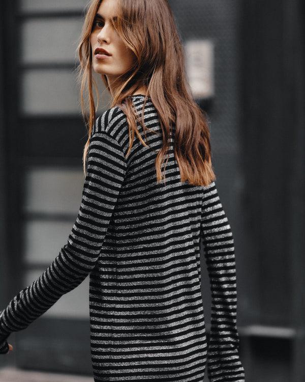 Mikuta The Striped Sparkly Longsleeve Dress