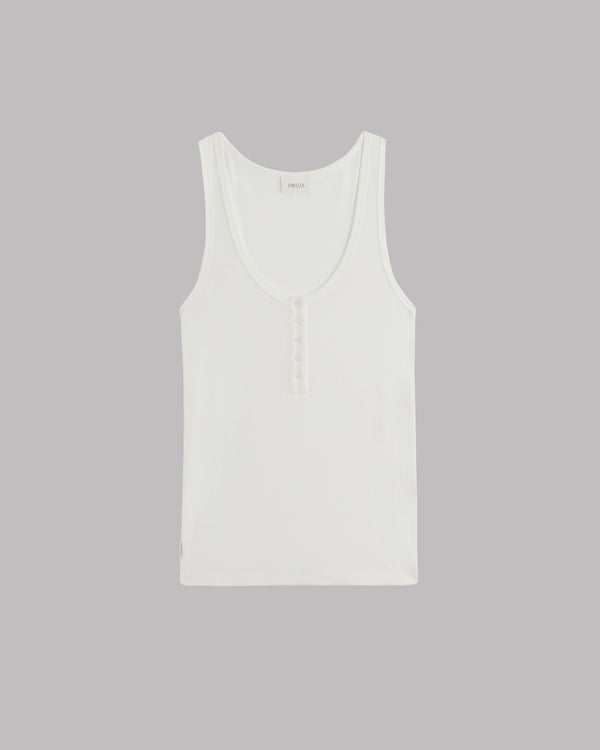 Mikuta The White Buttoned Tank Top