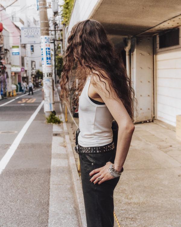 Mikuta The White Buttoned Tank Top