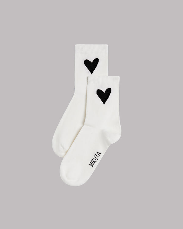 mikuta The White Heart Socks