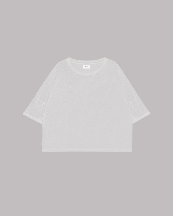 Mikuta The White Loose Linen T-Shirt
