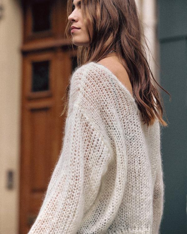 Mikuta The White Mohair Knitted Sweater