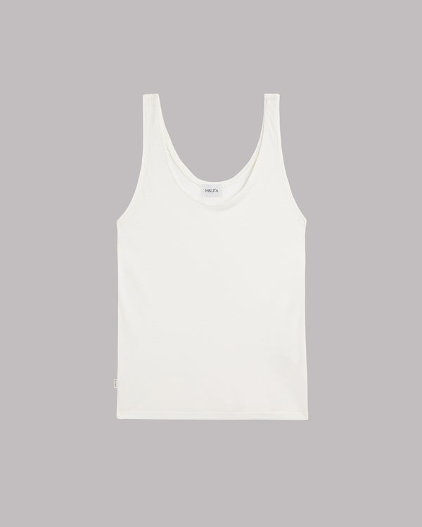 Mikuta The White Regular Tank Top
