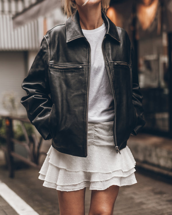 Mikuta The White Ruffle Skort