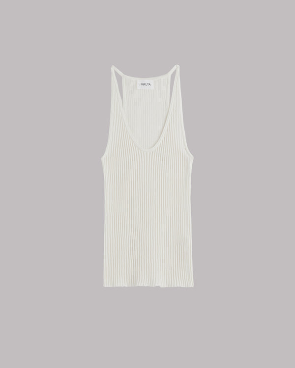 Mikuta The White Striped Relaxed Tank Top