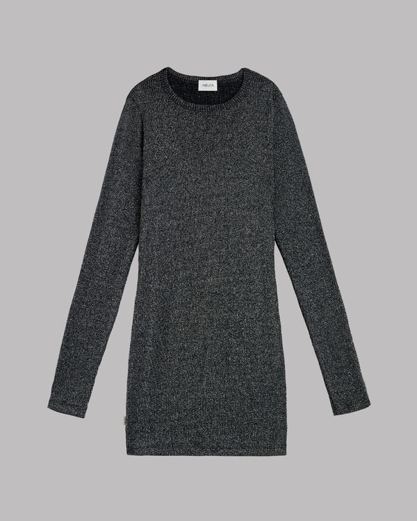 Mikuta The Dark Glitter Ribbed Short Longsleeve Dress