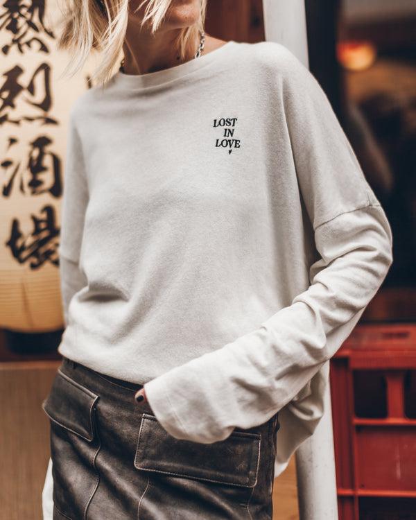 mikuta The White Lost In Love Dry Cotton Loose Longsleeve