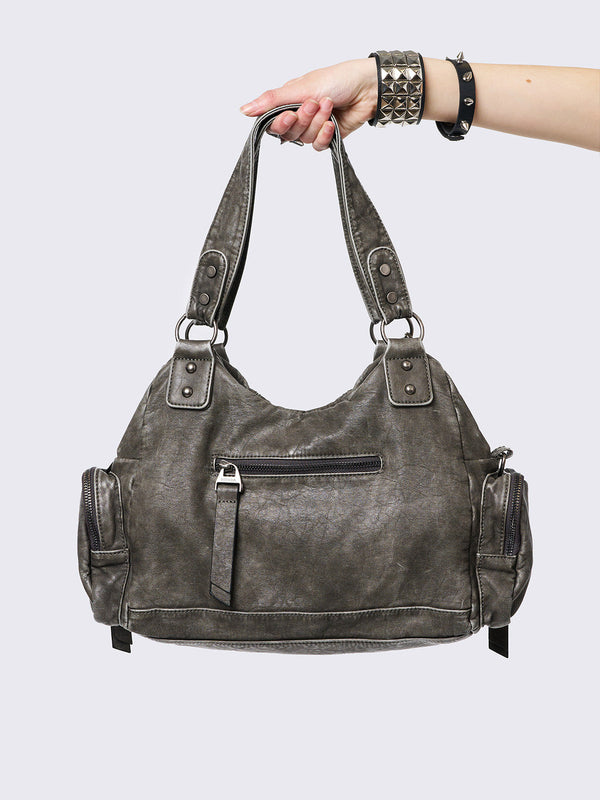 Minga London Abyss Grey Vegan Shoulder Bag