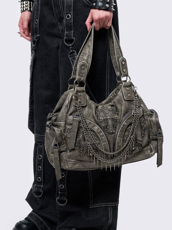 Minga London Abyss Grey Vegan Shoulder Bag