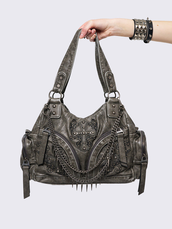 minga london Abyss Grey Vegan Shoulder Bag