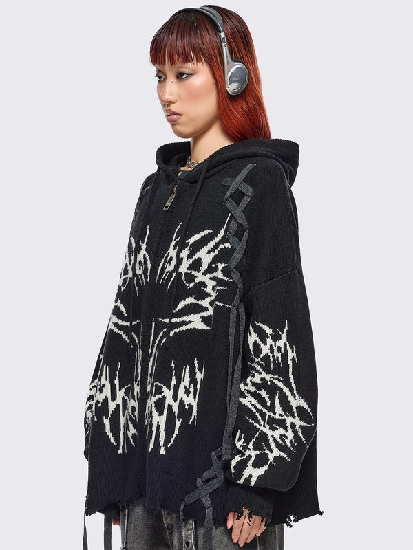 Minga London Abyx Knitted Zip-Up Hoodie