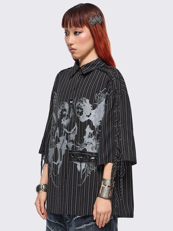 Minga London Angels Black Striped Shirt
