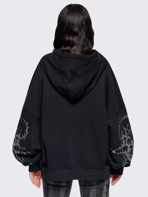 Minga London Ascension Black Zip Up Hoodie