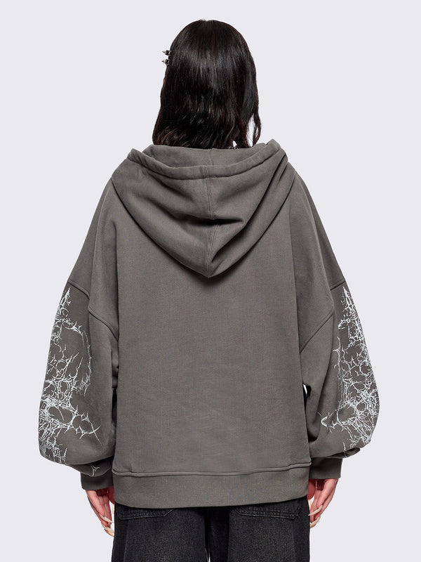 Minga London Ascension Grey Zip Up Hoodie