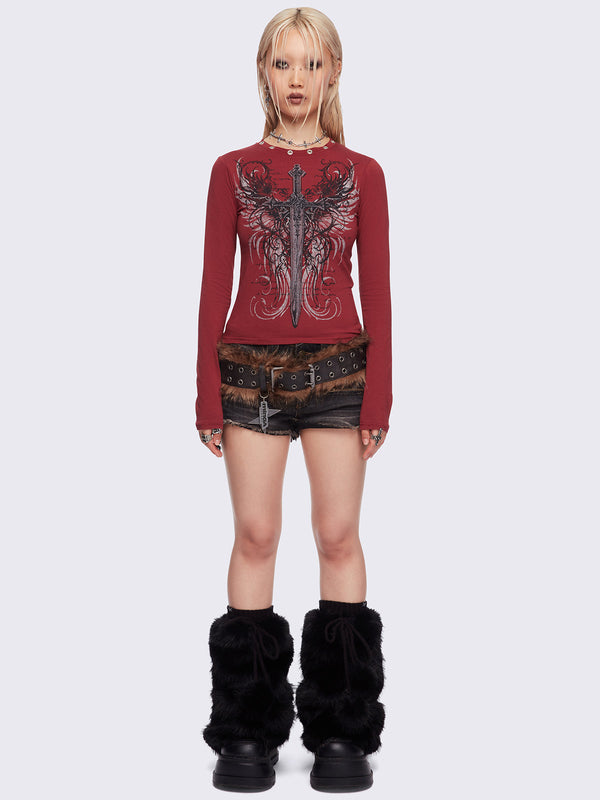 Minga London Astra Black Furry Leg Warmers