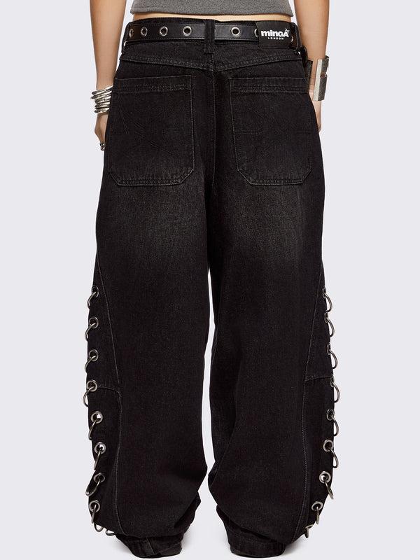 Minga London Beck Eyelet Super Baggy Jeans