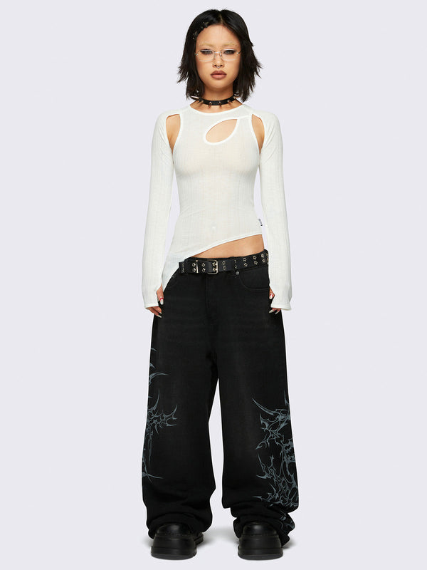 Minga London Blaze Graphic Baggy Jeans